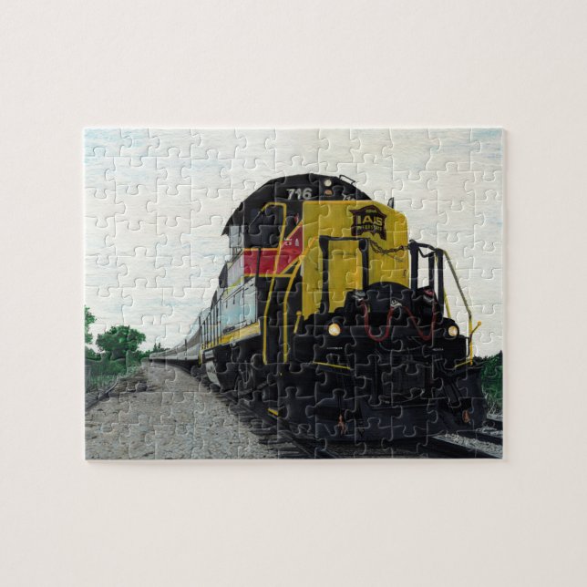 Train Locomotive on Tracks Jigsaw Puzzle (Horizontal)
