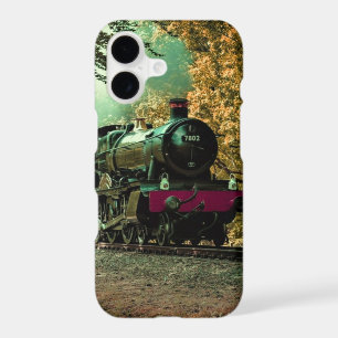 Train Locomotive Retro Vintage Fall Leaves