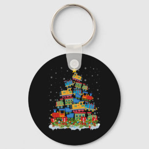 Train Lover Xmas Tree Santa Christmas Train  Key Ring