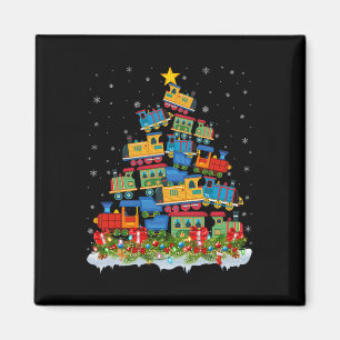 Train Lover Xmas Tree Santa Christmas Train Magnet