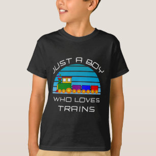 Train Lovers for Boys Toddlers Just A Boy Who Love T-Shirt