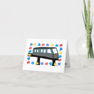 Train Monorail Autism Aspergers Sensory Thank You Card