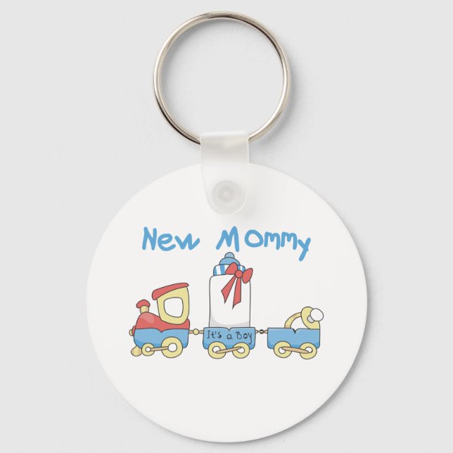 Train New Mummy of Boy tshirts and Gifts Key Ring (Front)