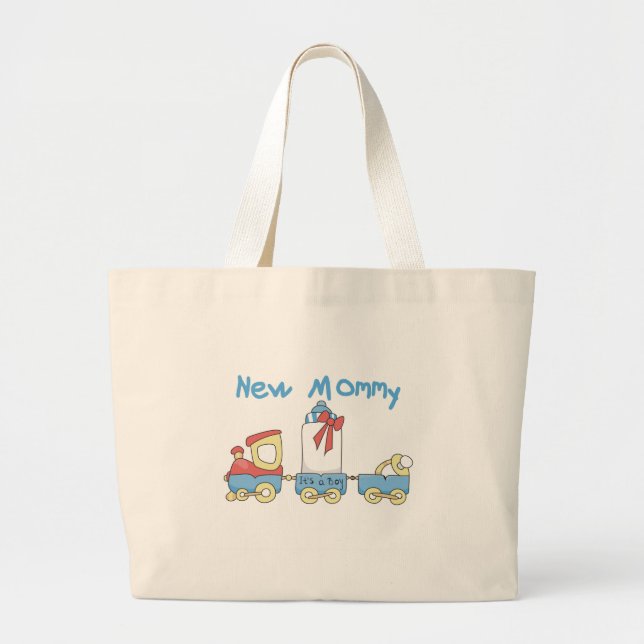 Train New Mummy of Boy tshirts and Gifts Large Tote Bag (Front)