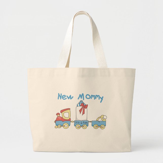 Train New Mummy of Boy tshirts and Gifts Large Tote Bag (Front)