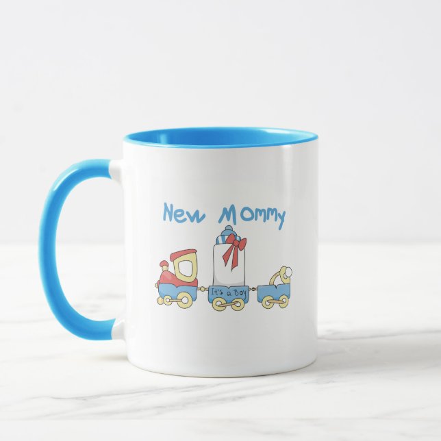 Train New Mummy of Boy tshirts and Gifts Mug (Left)