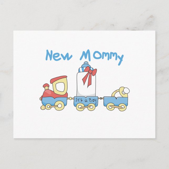 Train New Mummy of Boy tshirts and Gifts Postcard (Front)