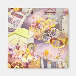 Train of Flowers Magnet