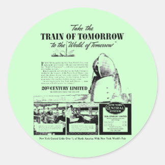 Train Of Tomorrow - New York Central Railroad Classic Round Sticker