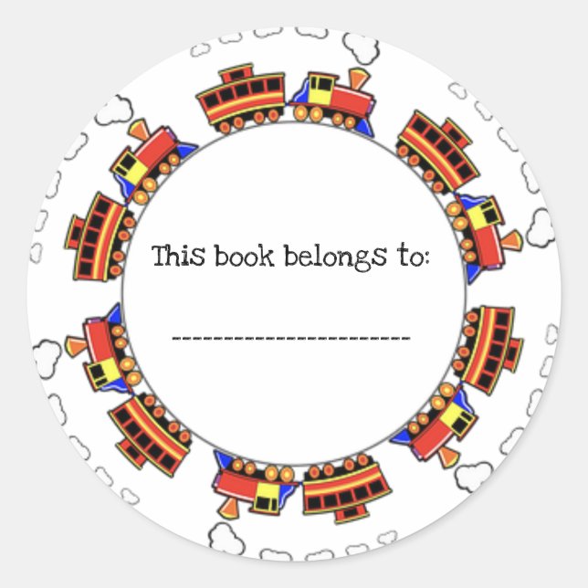 Train on a Track Classic Round Sticker (Front)