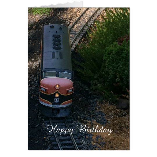 Train on the Tracks Birthday Greeting Card