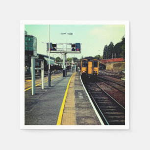 Train on the tracks napkin