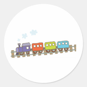 Train on Track Classic Round Sticker