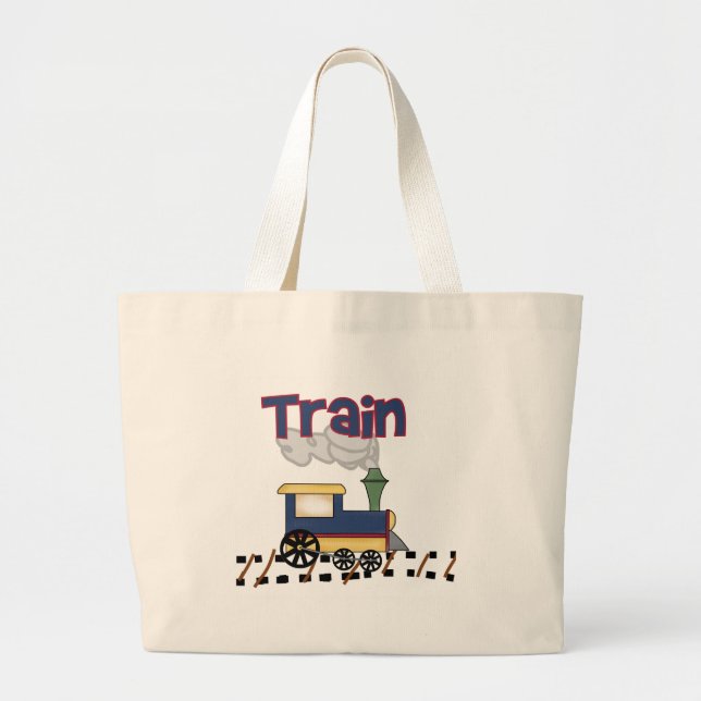 Train on Track Large Tote Bag (Front)