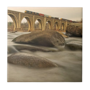 Train over James River Ceramic Tile