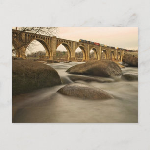 Train over James River Postcard