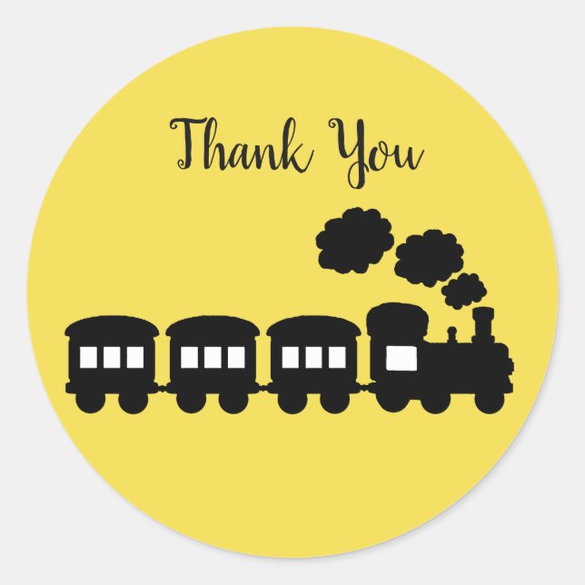 Train Party Choo Choo Thank You Stickers (Front)