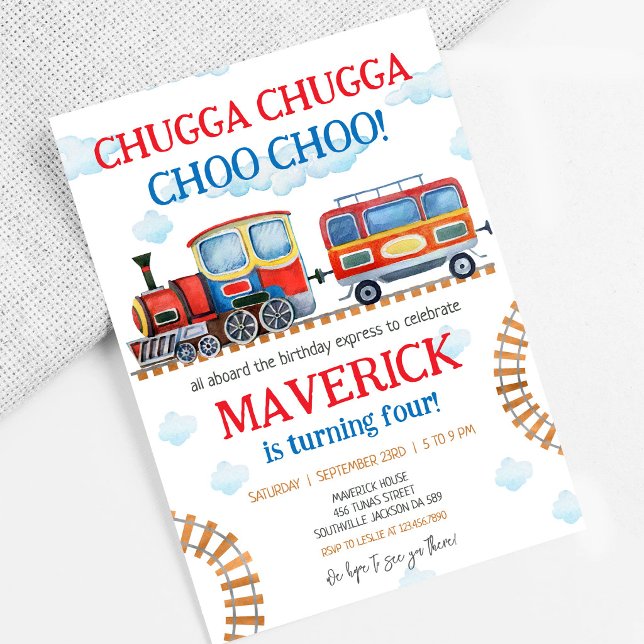 Train Party Kids Boy Birthday Invitation (Creator Uploaded)