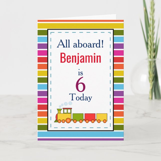 Train Personalised Any Age Birthday Card (Front)