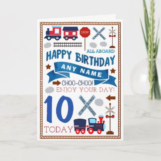 Train Personalised Birthday Card