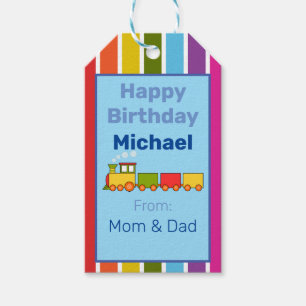 Train Personalised Birthday Gift Tags