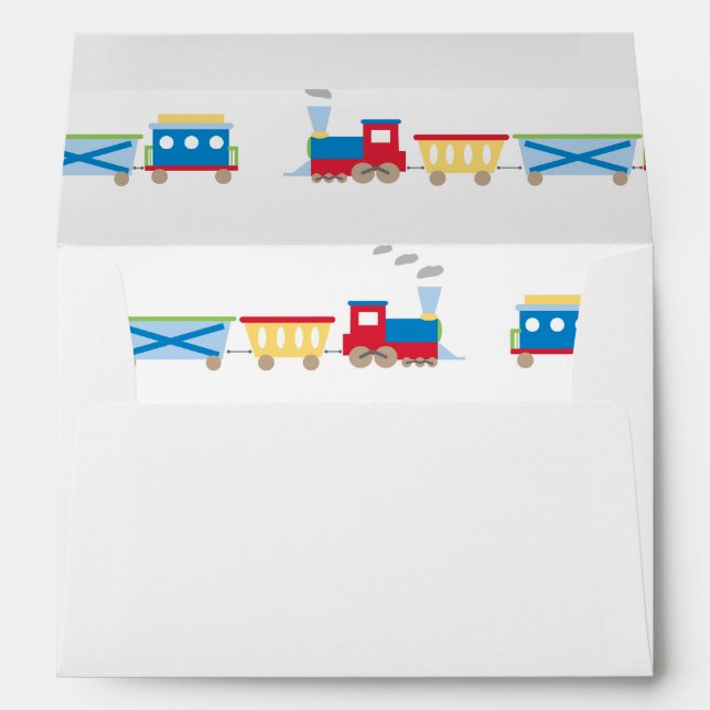 Train Personalised Birthday Invitation Envelope (Back (Bottom))