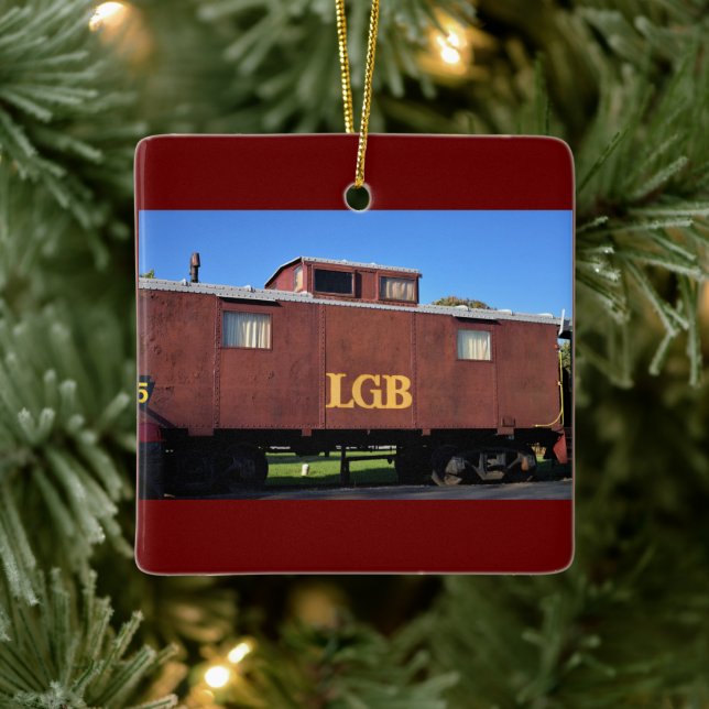 Train Photo Ceramic Ornament (Tree)