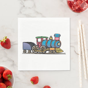 Train Pulling Coal Napkin