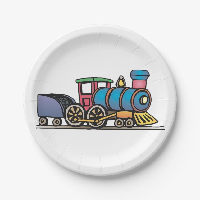 Train Pulling Coal Paper Plate (Front)