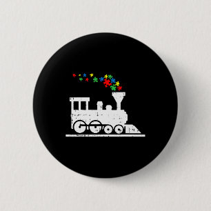 Train Puzzle Piece Autism Awareness Cute Boys Kids 6 Cm Round Badge