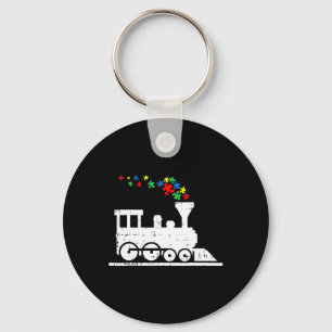 Train Puzzle Piece Autism Awareness Cute Boys Kids Key Ring