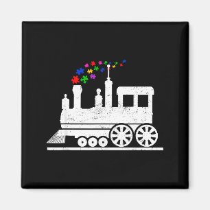 Train puzzle piece autism awareness month kids boy magnet
