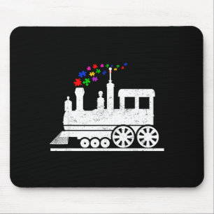 Train puzzle piece autism awareness month kids boy mouse pad