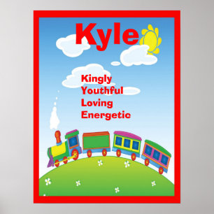 Train Railroad Boys Any Name Art Print Room Decor