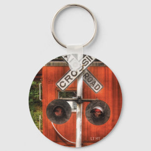 Train - RailRoad Crossing Key Ring