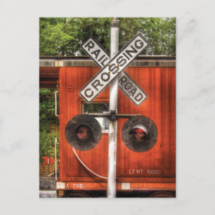 Train - RailRoad Crossing Postcard