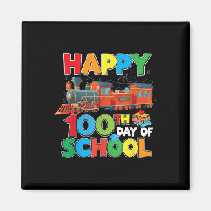 Train Railroad Happy 100th Day Of School Kids Boys Magnet