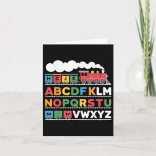 Train Railroad Lover Abc Alphabet A-z Abcs Kinderg Card