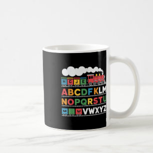 Train Railroad Lover Abc Alphabet A-z Abcs Kinderg Coffee Mug