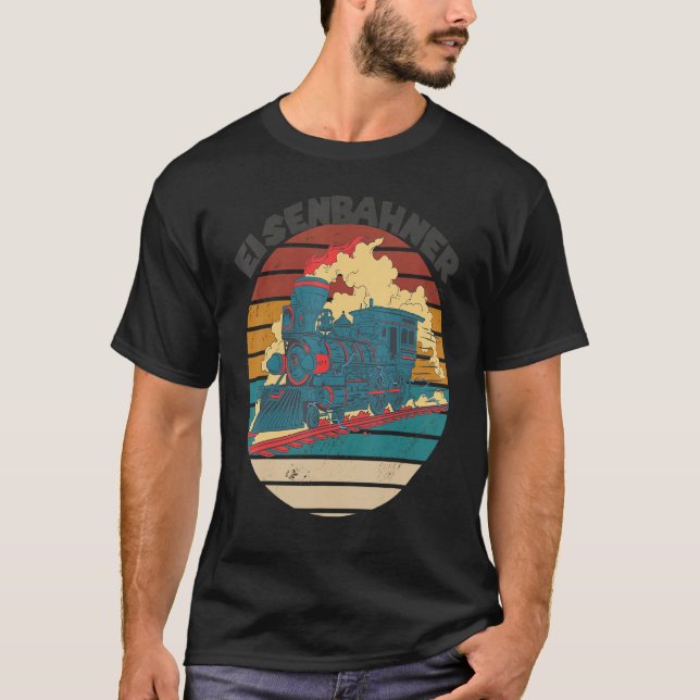 Train Railroad Steam Locomotive Railway Conductor T-Shirt (Front)