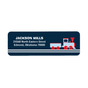 Train Return Address Label, Birthday Party Return Address Label