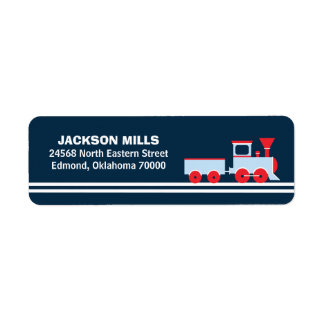 Train Return Address Label, Birthday Party Return Address Label