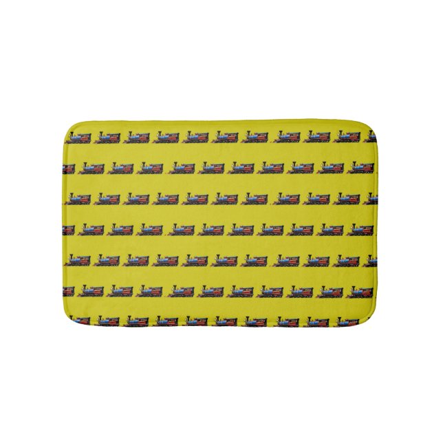 Train Ride (yellow background) Bath Mat (Front)