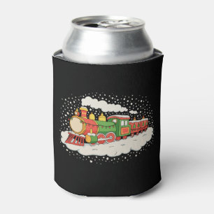 Train Santa Hat Christmas Xmas Holiday Season Snow Can Cooler