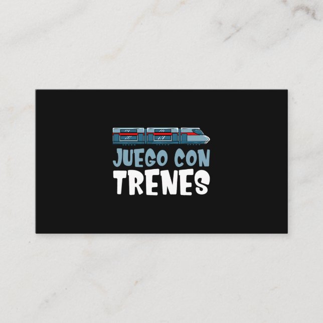 Train Set Locomotive Wagon Drawing Business Card (Front)