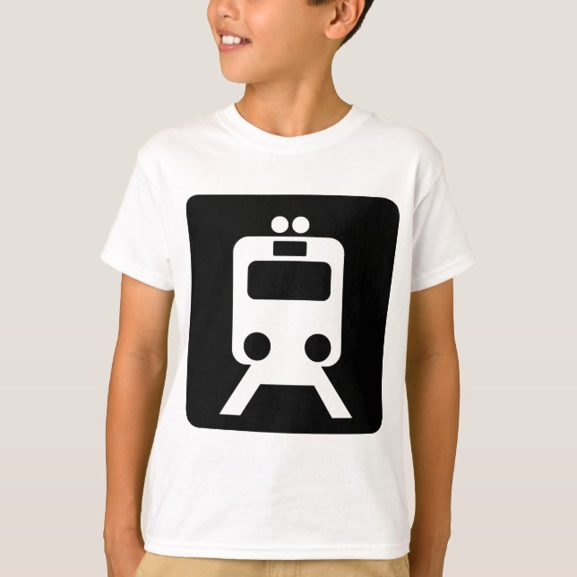 Train Sign - Black T-Shirt (Front)