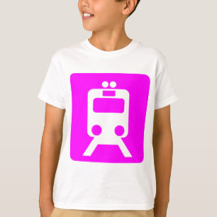 Train Sign - Magenta T-Shirt