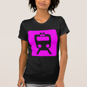 Train Sign - Magenta T-Shirt