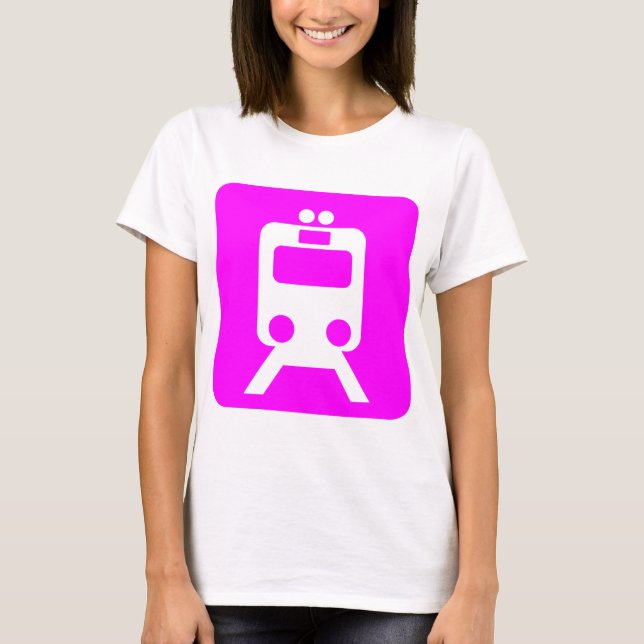 Train Sign - Magenta T-Shirt (Front)