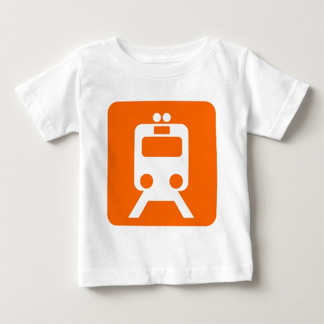 Train Sign - Orange Baby T-Shirt (Front)